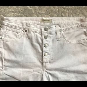 Madewell high rise white skinny jeans